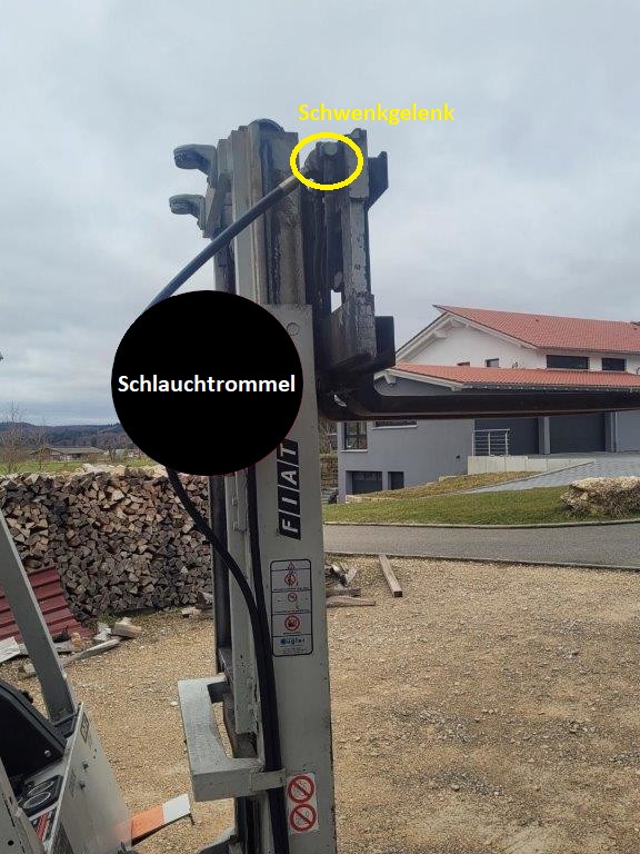Hydraulik Schwenkgelenk für Schlauchtrommel Anwendung